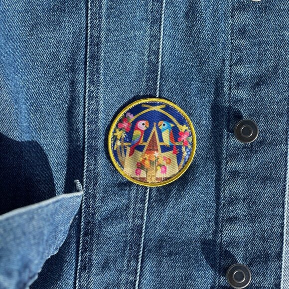 2023 Disney Parks Joey Chou Castle Magic Kingdom Denim Patch Jacket Adult Medium - Picture 7 of 12